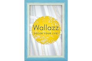 Wallazz Cornice Portafoto in Legno Pregiato - Made in Italy - Vetro Sintetico Infrangibile Crilex - Disponibile in Diverse Varianti - Design Italiano e Qualità Artigianale, 20x30cm Azzurro/Bianco