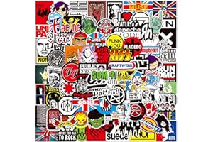 QEHYUELEFU 100Pcs Music Rock Stickers, Vinyl Waterproof Decals, Rock Band Graffiti Stickers Fashion Hip Hop Stickers for Luggage, Notebooks, Scooters, Mobile Phones