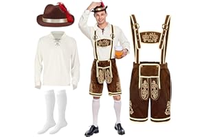 Spooktacular Creations Men's German Bavarian Oktoberfest Costume Green Set for Halloween Fancy Dress Party and Beer Festival German Theme Party