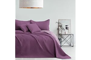 ‎AMELIAHOME AmeliaHome Narzuta Na Łóżko 170 x 210 cm Fioletowa Liliowa Dwustronna Pikowana Softa 170x210 cm
