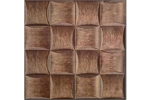 I K H E MALARKA 10 Stück - 0,9m², 3D Tapeten Paneele EPE - Schaum PVC SELBSTKLEBEND Wandpaneele Steinoptik Wasserdicht Wandverkleidung Steintapete Aufkleber 30x30cm (Braun JM-WP536)