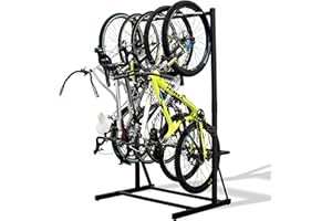 STOREYOURBOARD Teal Triangle Freestanding 5 Bike Storage Rack, The Original G-Bike, Indoor Garage Floor Stand, Bicycle Organizer