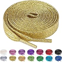 Lacci Per Scarpe Glitterati Argento E Oro | 120 E 140 Cm | Per Sneakers Adulti E Bambini | Moda E Sport - Foto 5