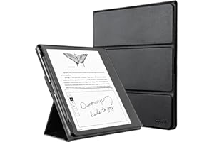 CoBak Tri-fold Case for New Kindle Scribe 2024/2022 Released - Premium Folio Leather Cover with Pen Holder, Auto Sleep/Wake, and Stand Feature Compatible with 10.2" Kindle Scribe, Black