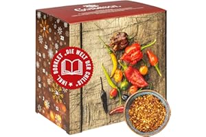 Corasol Premium Chili Adventskalender mit 24 geschroteten Chilisorten mit bis zu 1.5 Mio. Scoville, Geschenk-Idee für scharfe Männer (128 g)