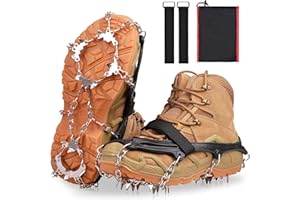OROOTL Spikes für Schuhe Schuhspikes 19 Zähne Grödel Steigeisen für Bergschuhe Schuhkrallen Eisspikes Ice Klampen Schuhketten Eiskrallen für Wandern Running Trail Trekking Winter Outdoor