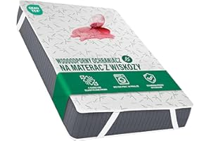 Utopia Bedding Wodoodporny podwójny pokrowiec na materac 140 x 200, bambus i wiskoza, 4 elastyczne rogi, certyfikat OEKO-TEX, ochraniacz na materac, oddychający, zmywalny