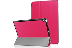 LOBWERK Custodia Protettiva per Apple iPad PRO 2017 10.5 Pollici Modello a1701/a1709 Ultra Slim Cover HardCase aufstellbar e Wake & Sleep Funzione + Gratis Stylus Touch Pen Rosa Hot Pink