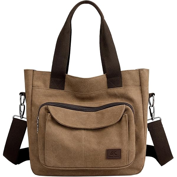 CHEREEKI Dames Schoudertas, Canvas Handtas Tote met Zakken, Rits en Gestreepte, Casual Crossbody Bag voor Dagelijks Gebruik, Werk CHEREEKI Dames Schoudertas, Canvas Handtas Tote met Zakken, Rits en Gestreepte, Casual Crossbody Bag voor Dagelijks Gebruik, Werk