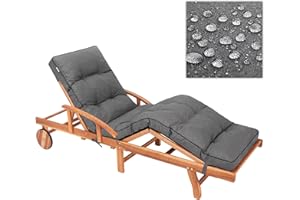 ‎PILLOWPRIM PillowPrim Liegenauflage, Auflage für Gartenliege 200 x 55 x 9 cm -Bequeme Liegestuhl Auflage - Polsterauflage für Sonnenliege, Kissen für Liegestuhl, gesteppt - Graphit