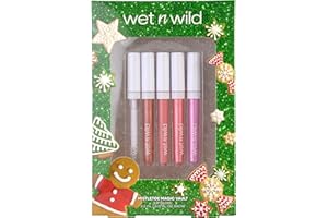 Wet n Wild Mistletoe Magic Vault, Caja de Regalo de Maquillaje con 5 Brillos Labiales Reafirmantes y Nutritivos con Péptidos y Colágeno, Kit Gloss Efecto Brillo y Volumen