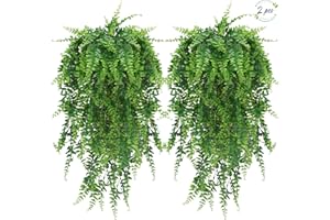 Towviy Piante Pendenti Artificiali, 2 Pezzi Piante Pendenti Artificiali 80 cm Rampicante da Appendere Pianta Finta Giardino Decorazione della Parete Decorazione per Festa Casa