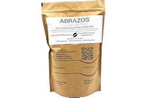 CAFE SIN INTERMEDIARIOS - Abrazos Café Brasil En Grano sin moler - Tostado Semanal - Envasado al envío - Intensidad de sabor media - Ideal para Café cortado o Capuchino