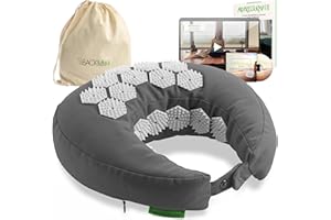 ‎BACKLAXX BACKLAXX ® Akupressur Nackenhörnchen mit Flip-Funktion und Buchweizen Füllung - Akupressurkissen Nackenkissen gegen Kopfschmerzen und Verspannungen im Nacken - Akupressur Nackenkissen Flugzeug, Auto