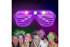 lumous rola Light Up Party Glasses Neon Glasses Glow In The Dark Party Supplies Shutter Shades Neon Flashing Rave Glasses Party Favors Accessories