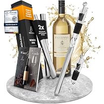 Koala Internacional 62800000 Refrigeratore Per Bottiglie Di Vino 4-in-1 - Versatore Antigoccia, Tappo In Silicone, Acciaio Inox E Acrilico
