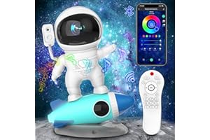 ITSHINY Projecteur Ciel Étoile, Astronaute Projecteur, Projecteur Galaxie avec Haut-parleur Bluetooth Fonction Bruit Blanc, pour Chambre Plafond Enfants Adultes