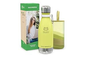 LG Luxury & Grace Borraccia Termica in Acciaio Inox 350 ml. Botiglia Termo senza BPA per Bevande Calde Fredde. Sottovuoto a Doppia Parete e Senza Perdite. Borsa Portabile in Neoprene + Moschettone.