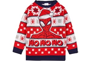 Marvel Spiderman Christmas Jumper | Boys Xmas Jumper | Childrens Acrylic Knitted Christmas Jumper Sweatshirt | Spider-Man Gifts for Boys