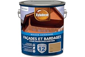 Xyladecor - Lasure Protectrice pour Bois Extérieur - Façades, Bardages, Chalets - Couleur : Satin Chêne - Quantité : 5L - 5324308