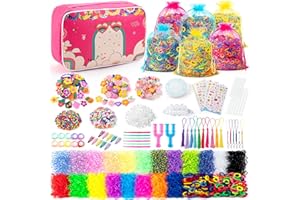 SLEMAKO 18000+ Elastique Bracelet Kit, 20 Couleurs Bricolage Creation Collier Bracelet Elastique Enfant, Tissés Caoutchouc Kit Bracelet Jouets Pour Garçon Enfants Cadeaux D’Anniversaire Et De Noël