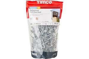 TIMCO Galvanized ELH Clout Nails - 40 x 3.00 - Extra Clamping - Perfect for Fitting Roofing Felt and plasterboard - 1kg Bag - Silver