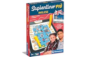 Clementoni Sapientino più - Inglese, Gioco Educativo con Penne Parlanti Bambini 7+ Anni, Dizionario con più di 480 Parole, 800 Frasi in Lingua e App Dedicata, Made in Italy, Lingua Italiana, 16729