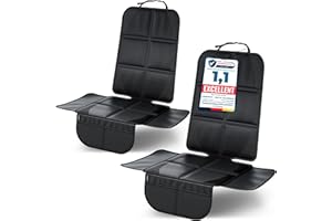 LIONSTRONG Podkładka na fotelik samochodowy [nadaje się do ISOFIX] – nakładka na fotel samochodowy odporna na działanie wody – nakładka na fotel samochodowy – uniwersalna kompatybilna - Czarny 2 szt.