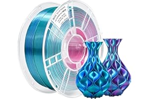 iBOSS Filamento de seda PLA Plus de 1,75 mm, filamento PLA Plus para impresora 3D +/-0,02 mm, bobina de 1 kg/bobina, acabado brillante, rojo seda, azul y cian