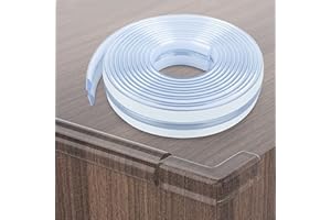 HOMREALM Baby Proofing, Edge Protector Strip Clear, Silicone Soft Corner Protectors with Upgraded Pre-Taped Strong Adhesive, 16.4ft(5M) Edge Protectors for Sharp Corners of Cabinets, Tables, Drawers(4 Corners)