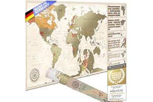 GOODS+GADGETS Scrape Off World Map Gold - XXL Mapa del mundo free scratch 82 x 45 cm - scratch map deluxe wall mural (Vintage clásica (Inglés))