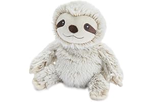 ‎WARMIES Warmies Marshmallow Sloth Plush Junior Size, mikrofalowa pluszowa zabawka z zapachem francuskiej suszonej lawendy, w pełni podgrzewana, przytulna zabawka-leniwiec na lęk i łagodzenie bólu