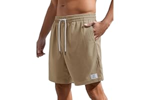 Yuson Girl Short Homme D'été Léger Short en Velours Côtelé Homme Pantalon Court Couleur Unie Shorts de Travail Randonnée Décontracté Taille Élastique Shorts avec Poches