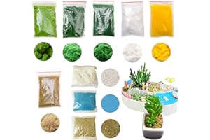 Cayway Kit Materiali Base Miniature, Simulazione Erba in Polvere, Simulazione Albero in Polvere, Artificiali Falso Muschio, Sabbia Decorativa per Progetti Modellismo Ferrovie Architettura Paesaggio