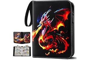 SAKMILU Trading Card Binder 9 Pockets with Zippe, 50 Pages Removable Sleeves Holds Up to 900 Pockets, Card Album Folder for Game Card Collection