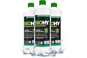 BiOHY Limpiador de joyas (3 botellas de 1 litro) | Fórmula de brillo activo |Limpieza sostenible y suave para relojes, gafas, joyas y metales preciosos (Schmuckreiniger)