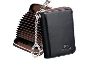 FurArt Cartera para Tarjetas de crédito, con Cremallera, para Hombres y Mujeres, Bloqueo RFID, Cartera Llavero, tamaño Compacto