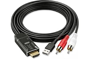 SDKDZKG 192 kHz HDMI eARC ARC Ljudomvandlare, ARC till RCA Ljudextraktor, Stöder CEC -Funktion med 1,8 m HDMI till RCA Kabel Ljudadapter för HDTV Högtalare Förstärkare Hemmabiosystem