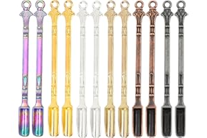 MATSIZEN 12 Piezas Cucharas De Pala Pequeñas,Mini Cuchara Portátil De Aleación De Metal,Mini Cuchara Para Polvo,Mini Cuchara Medicinal,Para Llenar Viales Con Medicamentos Sales Hierbas Cera Aceites Arena
