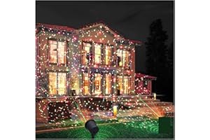 ZKLGS Weihnachten Projektor, Moving Full Sky Star Projektor Landschaft Beleuchtung Rot & Grün Weihnachten Party LED Bühne Licht Outdoor Garten Rasen Lampe für Weihnachten Dekorationen Außen