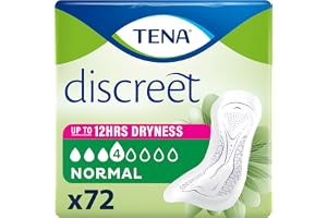 Tena Lady diskret normal 6-pack (6 x 12 stycken) | 6 förpackningar med 12, 4/8 sugstyrka Diskret skydd vid lätt till medelhög