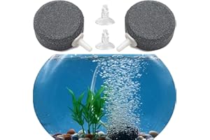 HUFHNWSO Pietra aerea per acquario, 2 prese d'aria per acquario, pietre di scarico da 4 cm, pietra frizzante per acquario, disco di pietra ossigenata, diffusore di bolle, per piccoli stagni e serbatoi DWC