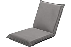 COSTWAY Silla Plegable de Suelo Silla de Piso con Respaldo Ajustable de 6 Posiciones Silla Tapizada para Salón Dormitorio Estudio (Gris)