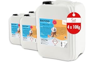 HÖFER CHEMIE Bayzid® pH Moins Liquide 14,9% 4 x 10 kg | Abaisseur de pH Rapide & Efficace pour Piscine | Stabilisé et Compatible avec Tous Les Produits Bayzid