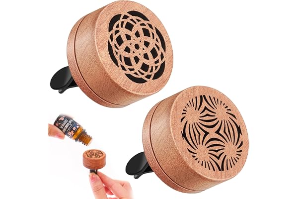 Galenecx 2 Pièces Diffuseur Parfum, Diffuseur de Voiture en Bois, Voiture Aromathérapie Huiles Essentielles-Diffuseurs, pour Voitures, Salles de Bains, Chambre à Coucher