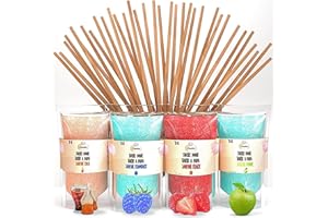 GREENDOSO® Sugar For Candy Floss Machine (4x320g) - Pack of 4 Flavours (Strawberry/Cola/Raspberry/Apple) - 50 Sticks