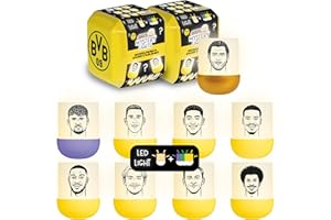 MegaLight Blind Box Mini Nachtlichter 2er Pack | BVB Fanartikel Kinder | 2 aus 9 per Zufall l 4 Verschiedene Lichtfarben | Borussia Dortmund Fanartikel | EGGY'S Mystery Lights BVB Edition