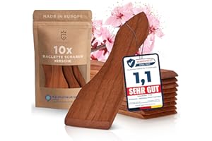 ‎GOLDENBERG Das ausgezeichnete GOLDENBERG® Raclette Schaber Kirsche geölt - 10er Set Raclette Spachtel - Raclette Zubehör aus Europa - Raclette Schieber - Holz Spachtel Raclette - Raclette Holzschaber