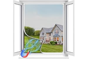 MLEJU Zanzariera Magnetica Finestra, 130 x 150 cm Regolabile Zanzariera Magnetica, Zanzariere in Fibra di Vetro Durevoli, Facile da Installare Senza Forare o Avvitare - Grigia