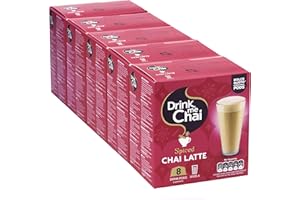 Drink Me Chai - Chai Latte con Especias compatible con Dolce Gusto de 8 Cápsulas de Té x 5 Cajas (40 Porciones en Total)